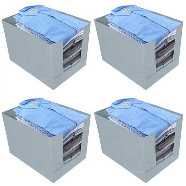 Set of 4 Shirt Stackers - Front Open Window Organizer and Designer for Wardrobe