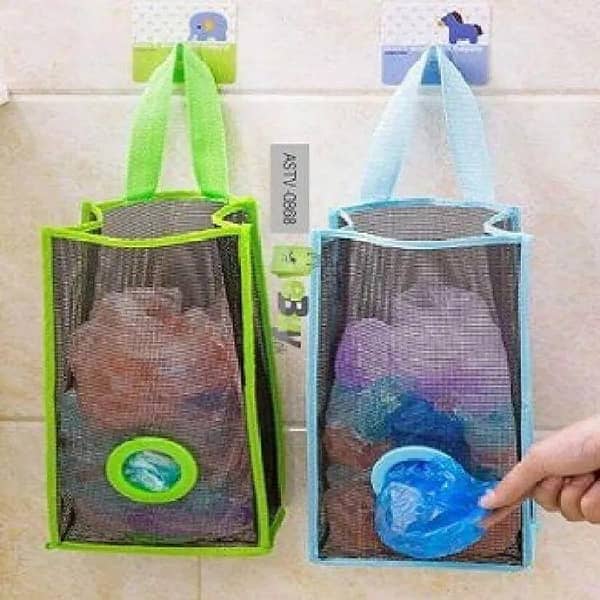 pack off 2-Plastic Shopping Bag Storage Basket Kitchen Accessories Reusable Grocery Potatoes Garbage Bag Holder