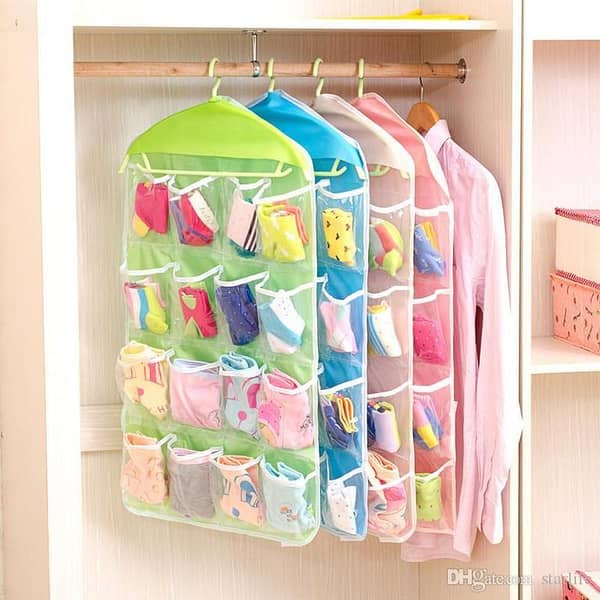 16 Pocket Durable Clear Door Fordable Wardrobe Storage Organizer Hanging Bag