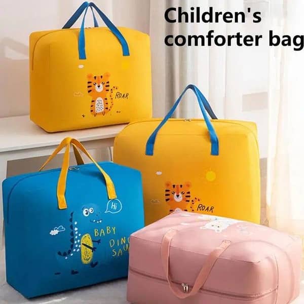 Children Comforter Bag, Foldable Storage Box Bag, Portable Multifunction Storage Bag, Closet Organizer Moving Tote Bag, Reinforced Handles Zippered Organizer, Large Capacity Childbirth Bag