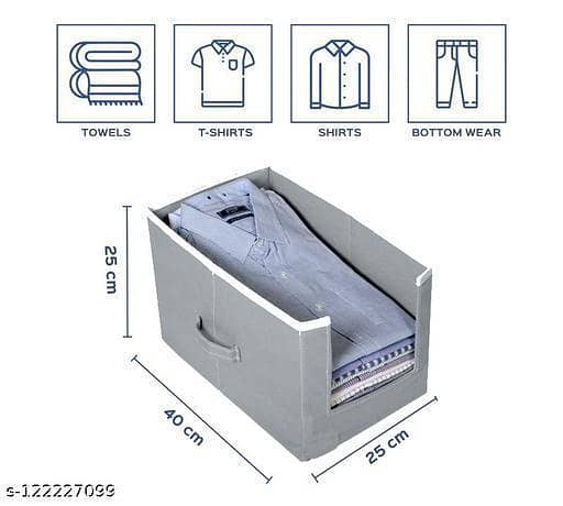Set of 2 r&b textile sourcing Shirt Stacker Organizers for Wardrobe, Foldable with Cloth Cover, Grey Non-Woven Material