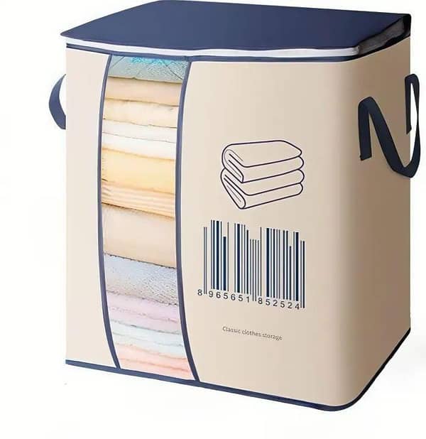 Foldable Wardrobe Barcode Bag with Double Zipper, Ideal for Storing Quilts, Bedsheets, and Blankets - Travel Bag for Women and Handbags