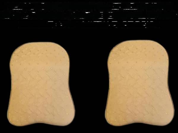 Long Size Memory Foam Neck Rest in Beige with Beige Threads - Single Unit