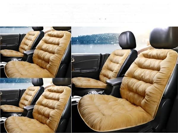 Large Beige Velvet Seat Cushion Set of 3 for Enhanced Comfort