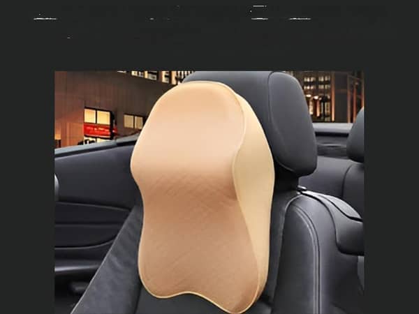 Long Size Memory Foam Neck Rest by Premium – Beige (Single Pack)