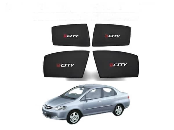 4-Piece Sun Shade Set with Logo for Honda City (2003-2005)