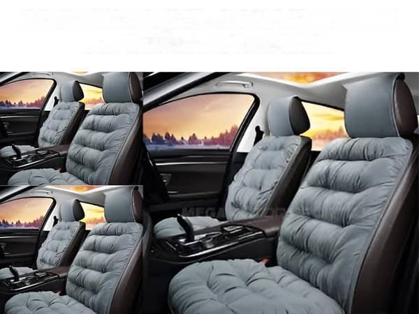 Large Grey Velvet Seat Cushion Set of 3 for Enhanced Comfort in Cars