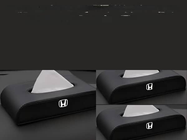 Honda Tissue Box with Logo - High-Quality Accessory for All Honda Models in Black