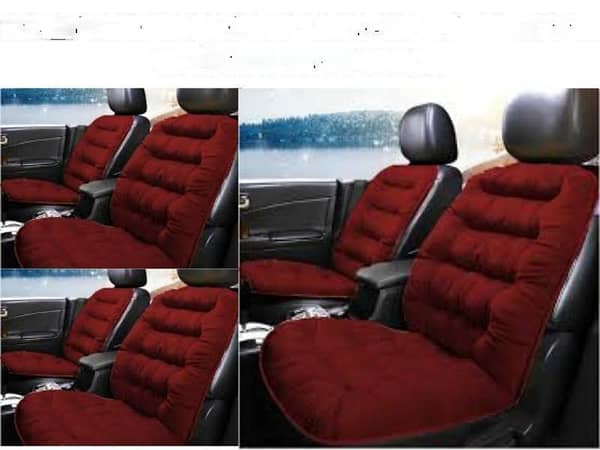 Large Red Velvet Seat Cushions (Set of 2) for Enhanced Car Comfort