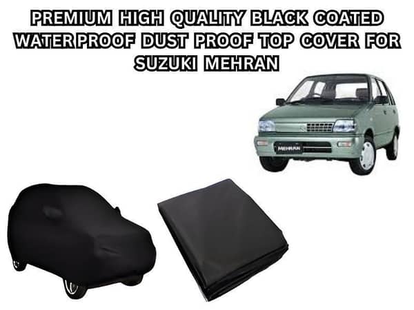 Black Waterproof and Dustproof Top Cover for Suzuki Mehran - Premium Quality Protection