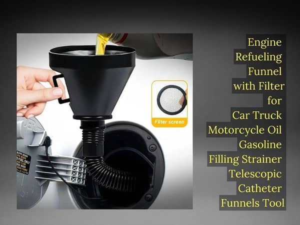 Engine Refueling Funnel with Filter for Car Truck Motorcycle Oil Gasoline Filling Strainer Telescopi