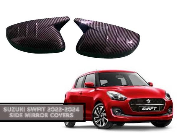 Carbon Fiber Side Mirror Covers for Suzuki Swift 2022-2024 | Rearview Trim for Enhanced Car Styling