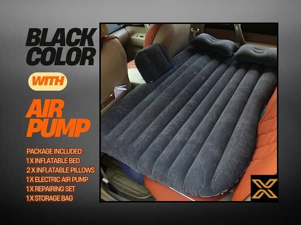 Universal Car New Car Inflatable Travel Mattress Bed Back Seat Multifunctional Sofa Cushion -Black