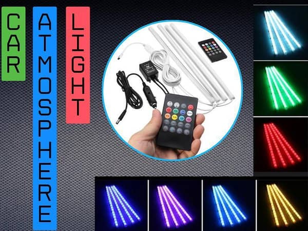 Car Atmosphere Light Remote Control with Music Censor