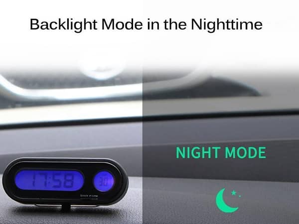 Car Digital Clock and Temperature Gauge with LED Backlight - 2 in 1 Functionality for Vehicles