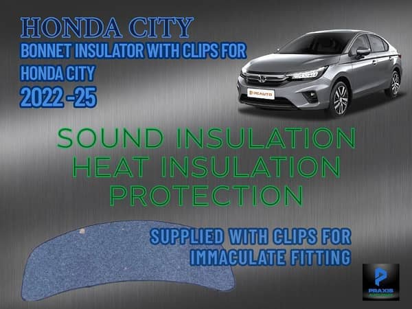 Bonnet Insulator with Clips for Honda City 2022-25 | Honda City 2022-25 Bonnet Cover | Bonnet Insula