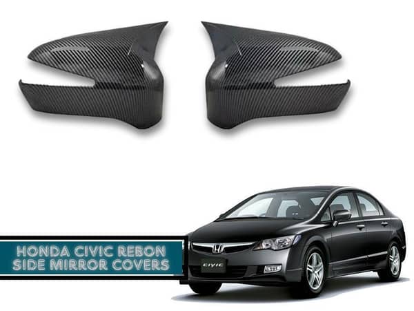Honda Civic Reborn 2006-2011 Carbon Fiber Side Mirror Covers | Rearview Side Mirror Trim Cover
