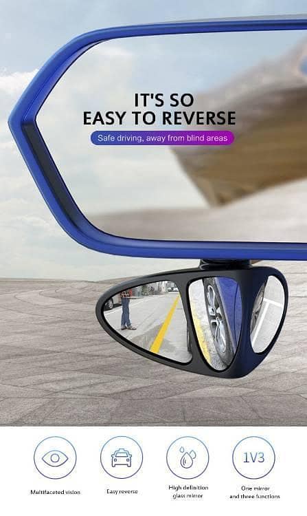 3 in 1 Adjustable Car Blind Spot Mirror for Right Side [Left Side]