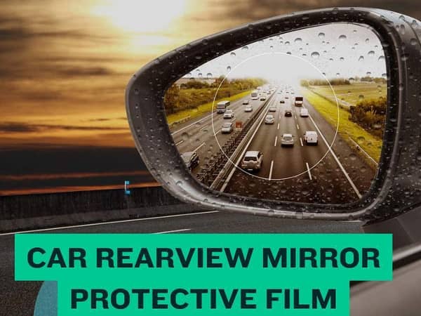 Waterproof Clear Protective Film for Round Car Rearview Mirrors - 2 Pack