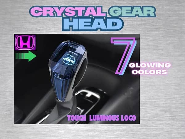 7 Color Light LED Crystal Gear Shift Knob Universal Decoration For Honda - Logo Honda