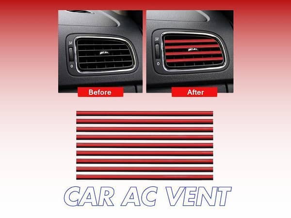 Universal Car AC Vent Molding - Red