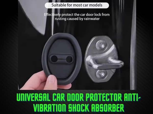 4-Piece Universal Car Door Lock Protector and Anti-Vibration Shock Absorber