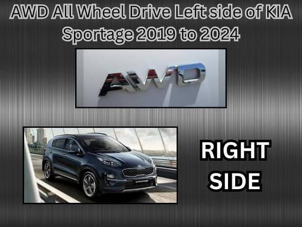 KIA Sportage 2019-2025 Right Side AWD All Wheel Drive Logo Emblem