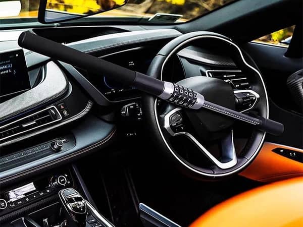 Universal Extendable Car Steering Wheel Lock with Keyless 5-Digit Password for Theft Protection
