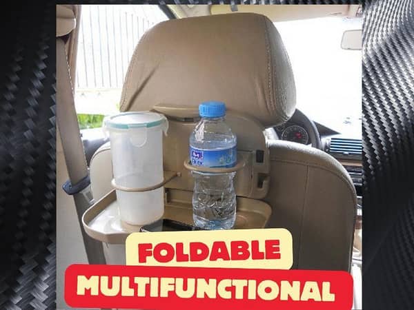 Folding Car Back Seat Table Stand Beige 1 PC