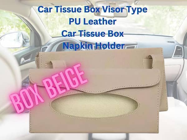 Car Tissue Box Visor Type PU Leather Car Tissue Box Napkin Holder Car Tissue Holder Car Seat Box