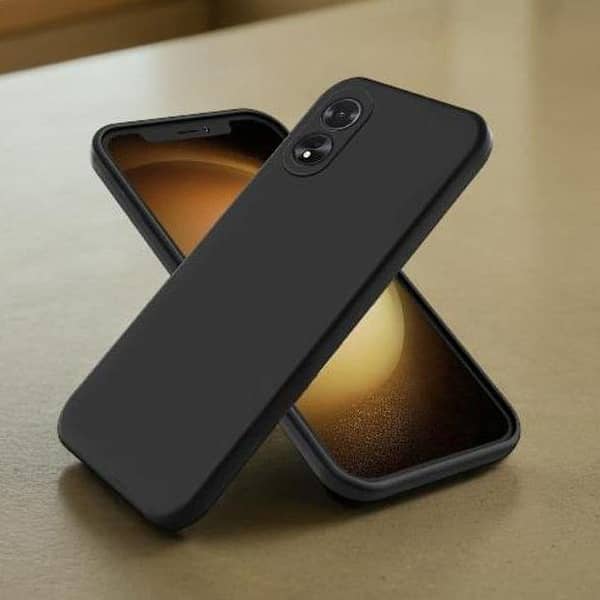 Oppo A18 Black Soft TPU Case with Camera Bump Protection and Anti Fingerprint Finish