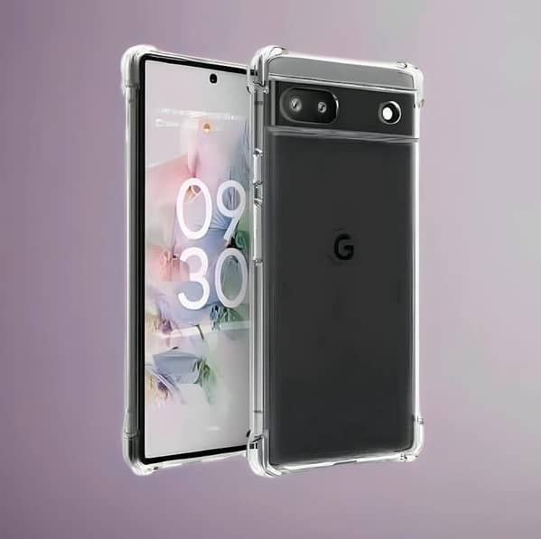 Google Pixel 6A Clear Anti-Shock Bumper Case - 1.5mm Transparent Silicone, Four Corner Protection