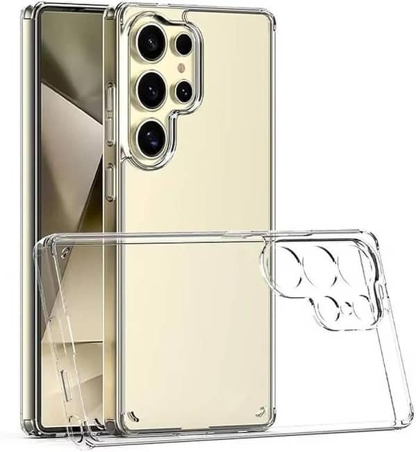 Samsung S25 Ultra Clear Anti Shock Transparent Jelly Airbag Four Corner Bumper mobile back cover