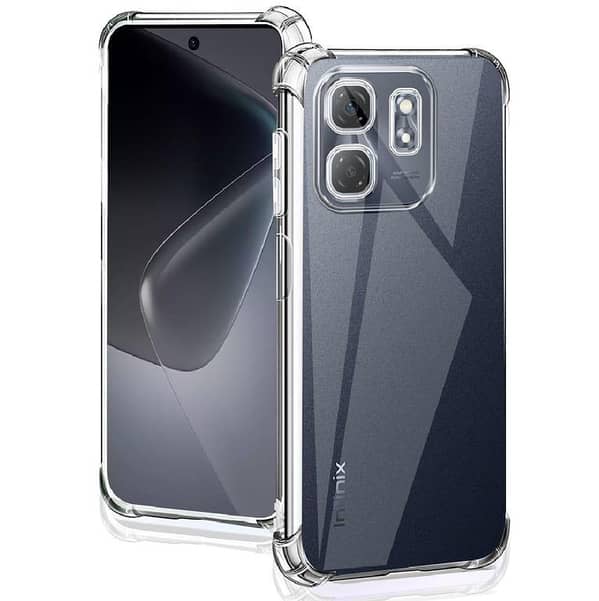 Infinix Hot 50i Clear Anti Shock Transparent Jelly Airbag Four Corner Bumper Mobile Back Cover For Infinix Hot 50i