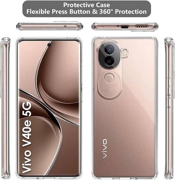 Vivo V40e Clear Anti Shock Dust Proof Anti Dust Transparent Jelly Mobile Back Cover For Realme 13+ 5G