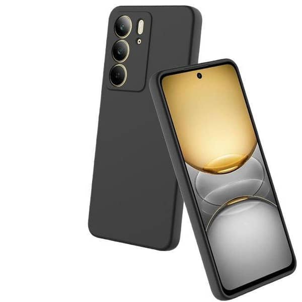 Realme C75 Soft Silicone Black TPU Cover Camera Bump Protection Phone Protective Shock Proof Back Cover For Realme C75 4G