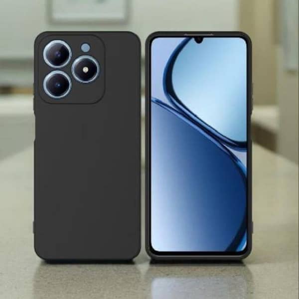 Black Anti-Fingerprint Soft TPU Case for Realme C61/C63 - Protective Back Cover