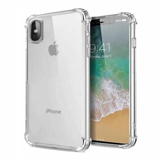 IPhone X Clear Anti Shock Transparent Jelly Four Corner Bumper 1.5mm back cover
