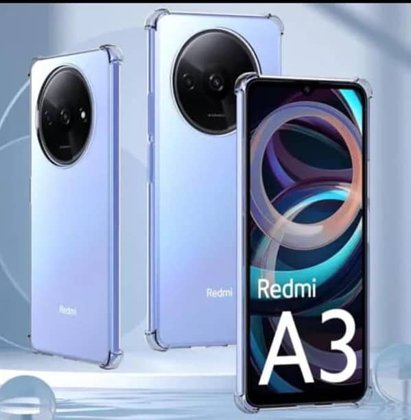 Redmi A3 Transparent Jelly Airbag Bumper Back Cover with Anti-Shock Four Corner Protection