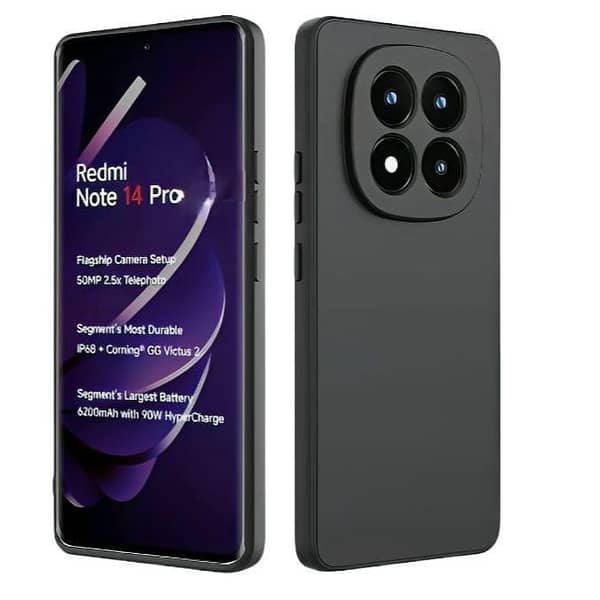 Redmi Note 14 Pro Soft Silicone Black TPU Cover Camera Bump Protection Phone Protective Shock Proof Back Cover For Redmi Note 14 Pro 4G