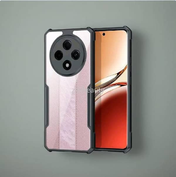 Oppo Reno 12f 4G/5G IPAKY Shockproof Crystal Clear Back Cover Protective Design Black Bumper Transparent Armor Mobile Back Cover