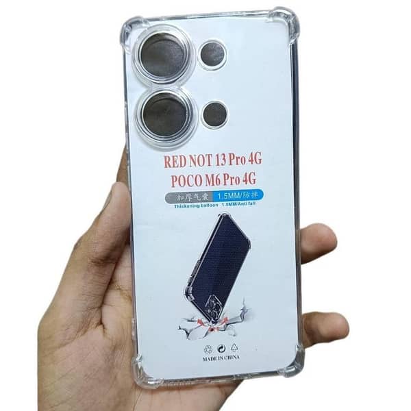 Redmi Note 13 Pro Clear Anti Shock Transparent Jelly Four Corner Bumper 1.5mm back cover