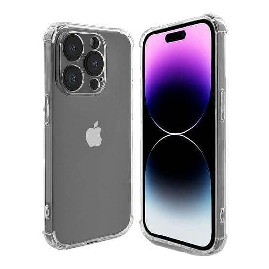 IPhone 14 Pro Max Ultra Clear Anti Shock Transparent Jelly Four Corner Bumper 1.5mm back cover
