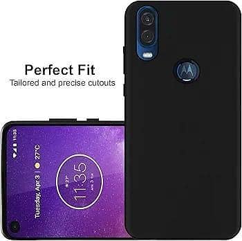 Motorola Moto One Vision Soft Silicone Black TPU Cover Camera Bump Protection Phone Protective Shock Proof Back Cover For Moto One Vision