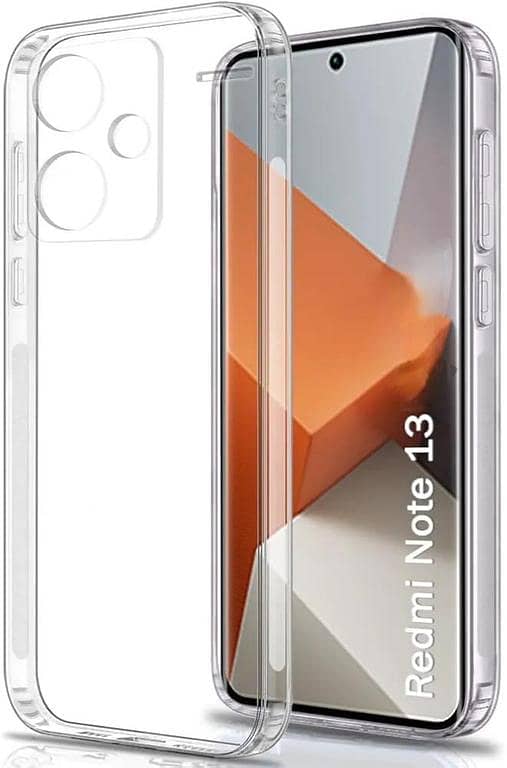 Redmi Note 13 Clear Anti Shock Dust Proof Anti Dust Transparent Jelly Mobile back cover