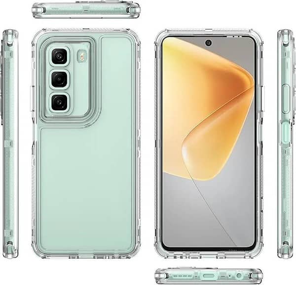 Infinix Hot 50 Pro Clear Anti Shock Transparent Jelly Airbag Four Corner Bumper Mobile Back Cover For Infinix Hot 50 Pro
