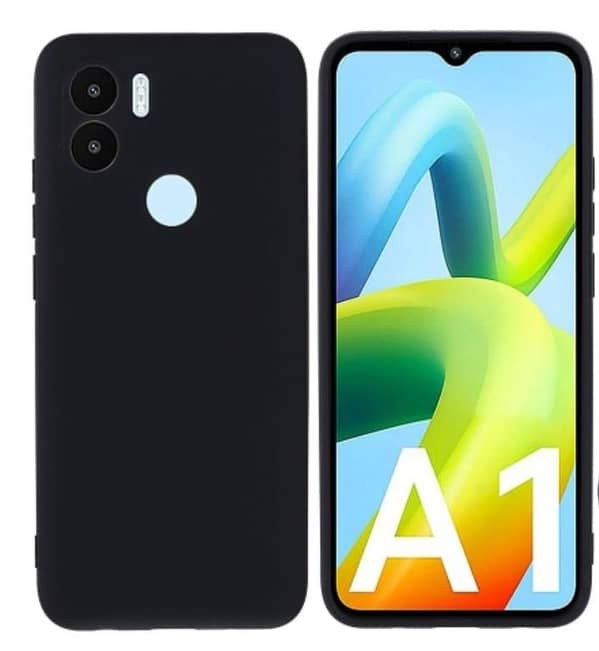 Redmi A1 Plus/A2 Plus Soft Silicone Black TPU Cover Camera Bump Protection Phone Protective Mobile Back Cover