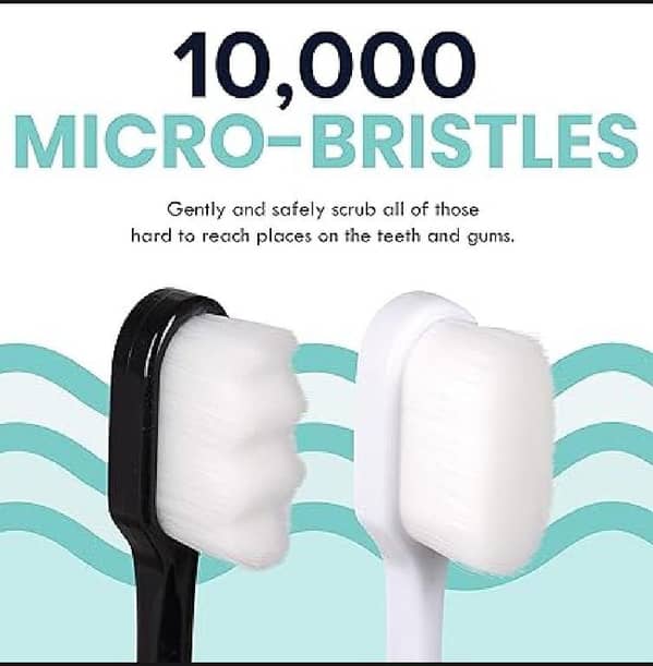 Nano Toothbrush for Gentle Care of Sensitive Teeth and Gums, Extra Soft Silko Toothbrush for Adults with 10,000 Micro Bristles