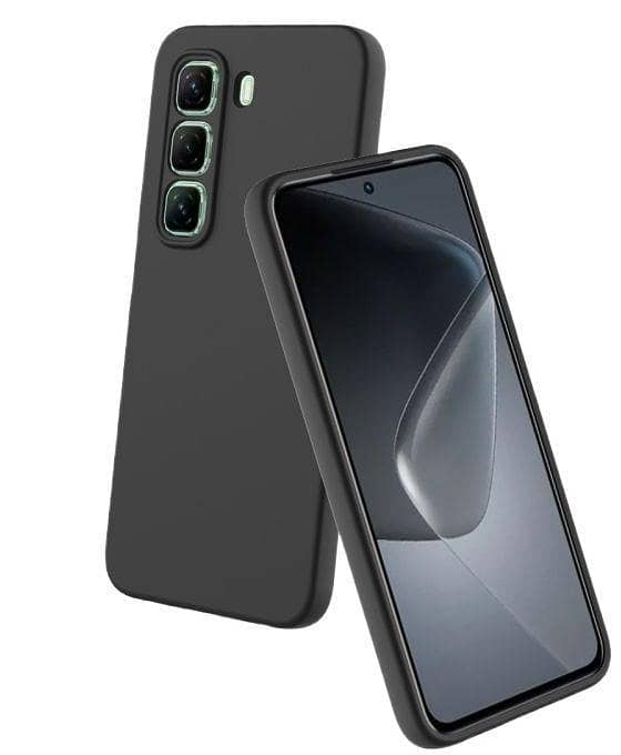 Infinix Hot 50 Pro TPU Cover in Black with Camera Bump Protection - Soft Silicone Mobile Back Cover for Phone