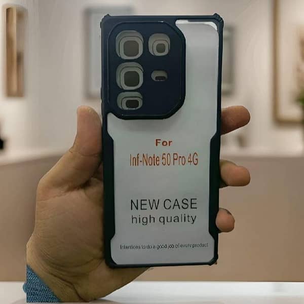 Infinix Note 50 Pro 4G and Note 50 4G Shockproof Transparent Back Cover with Black Bumper – Protective Mobile Case